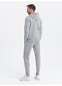 Ombre Clothing Pánská mikina na zip + kalhoty - světle šedá V3 Z63