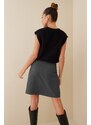 Madmext Women's Anthracite Basic Tie Fabric Skirt