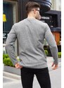 Madmext Gray Waffle Fabric Basic Sweater 6007
