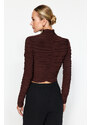 Trendyol Brown Draped Crop Top