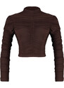 Trendyol Brown Draped Crop Top