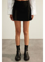 Trendyol Black Premium Quality Pleated Woven Short Skirt