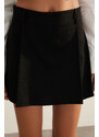 Trendyol Black Premium Quality Pleated Woven Short Skirt