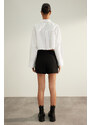 Trendyol Black Premium Quality Pleated Woven Short Skirt