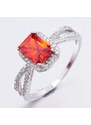 NoName 003 Luxusní prsten - kubický zirkon - červený