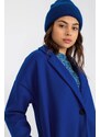MladaModa Dámský kabát s kapsami model 98115 barva královská modrá