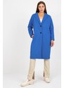 MladaModa Dámský kabát s kapsami model 98115 barva džínová