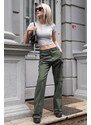 Madmext Khaki Straight Fit Cargo Trousers