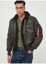 Bomber bunda Alpha Industries MA-1 D-Tec zelená barva, zimní