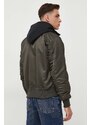 Bomber bunda Alpha Industries MA-1 D-Tec zelená barva, zimní