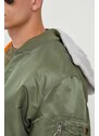 Bomber bunda Alpha Industries MA-1 ZH Back EMB zelená barva, zimní