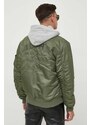 Bomber bunda Alpha Industries MA-1 ZH Back EMB zelená barva, zimní