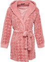 Trendyol Pink Belted Heart Pattern Fleece Knitted Dressing Gown