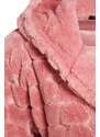 Trendyol Pink Belted Heart Pattern Fleece Knitted Dressing Gown