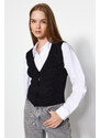 Trendyol Černá prémiová příze / speciální pletený svetr z příze