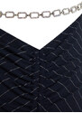 Trendyol X Sagaza Studio Námořnická modř Okno / Vystřižený detail Příslušenství Polyvsicon šaty