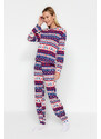 Trendyol Multicolored 100% Cotton Christmas Theme Tshirt-Pants, Knitted Pajamas Set