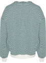 Trendyol Green Oversize/Wide-Fit Striped Fleece Cotton Sweatshirt