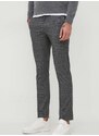 Kalhoty Tommy Hilfiger pánské, šedá barva, jednoduché