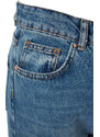 Trendyol modré džíny s vysokým pasem a širokými nohavicemi