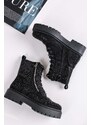 Bestelle Černé kotníkové boty s kamínky Lana