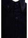 Trendyol Navy Blue Slim Fit Ribbed Velvet Thick Winter Shirt