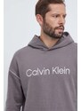 Bavlněná mikina Calvin Klein Underwear šedá barva, s kapucí, s aplikací