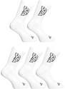 5PACK ponožky Styx vysoké bílé (5HV1061)