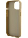 Ochranný kryt na iPhone 15 - Guess, Square Mirror Script Logo Gold