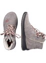 Originální teplé kotníkové boty s výraznými tkaničkami Rieker 51544-64 šedá
