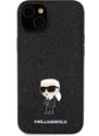 Ochranný kryt na iPhone 15 PLUS - Karl Lagerfeld, Fixed Glitter Metal Ikonik Black