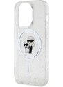 Ochranný kryt na iPhone 15 Pro - Karl Lagerfeld, IML Glitter Karl and Choupette MagSafe Transparent