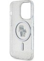 Ochranný kryt na iPhone 15 Pro - Karl Lagerfeld, IML Glitter Karl and Choupette MagSafe Transparent