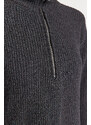 Trendyol Anthracite Care Collection Oversize pletený svetr