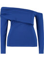 Trendyol Curve Blue Asymmetric Collar Knitted Blouse