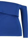 Trendyol Curve Blue Asymmetric Collar Knitted Blouse