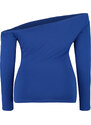 Trendyol Curve Blue Asymmetric Collar Knitted Blouse