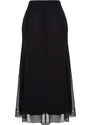 Trendyol Black Lined Tulle Maxi Knitted Skirt