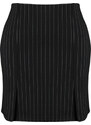 Trendyol Curve Black Striped Interlock Knitted Skirt