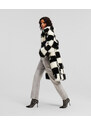 KABÁT KARL LAGERFELD CHECK FAUX FUR COAT