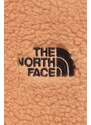 Mikina The North Face dámská, hnědá barva, s aplikací