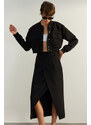 Trendyol Black Oversized Bomber Jacket Coat