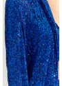 Trendyol Saxe Blue Flitrová flitrová bunda