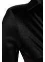 Trendyol Black Collar Detailed Knitted Satin Bodysuit