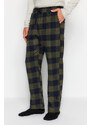 Trendyol Khaki Comfort Fit Plaid Woven Pajama Bottoms