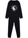 Trendyol Black Regular Fit Printed Knitted Pajamas Set