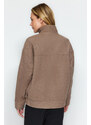 Trendyol Mink Oversize Stamped Bomber Coat