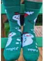 Prolen Vánoční ponožky Folkies - Zelené hřejonožky