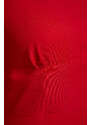 Trendyol Curve červené vypasované midi tkané šaty