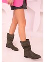 Soho Khaki Women's Suede Boots & Booties 17633